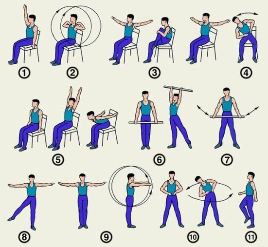 Un conxunto de exercicios para a osteocondrose